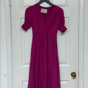 Anthropologie Pink Long Dress Size 0